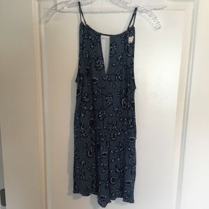 Aeropostale Ladies Elastic Waist Romper  Blue/Navy Blue Size XS